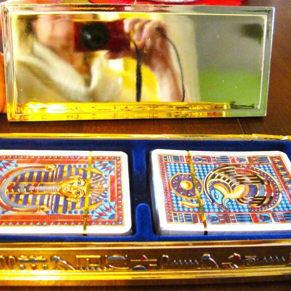 Vtg NWOT The Treasures of Tutankhamuh Card Box handpainted. Limited Edition - Picture 6 of 15